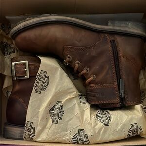 Vintage Mens Harley Davidson Logger Conductor Boots S